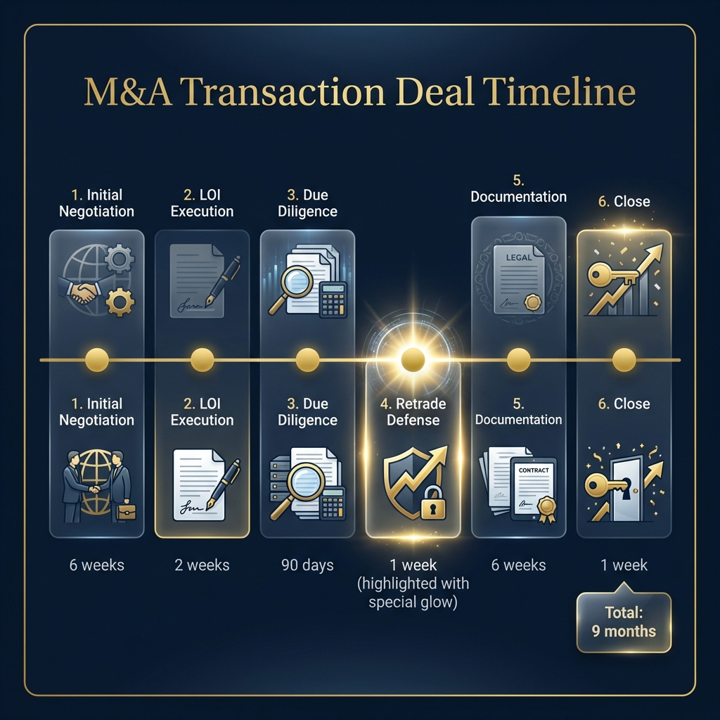 M&A Transaction Deal Timeline - 9 Months